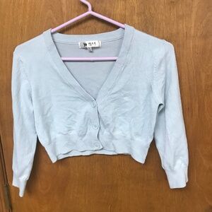Ye Mak cropped cardigan sweater - ice blue XL